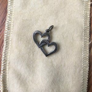 Retired James Avery double heart charm